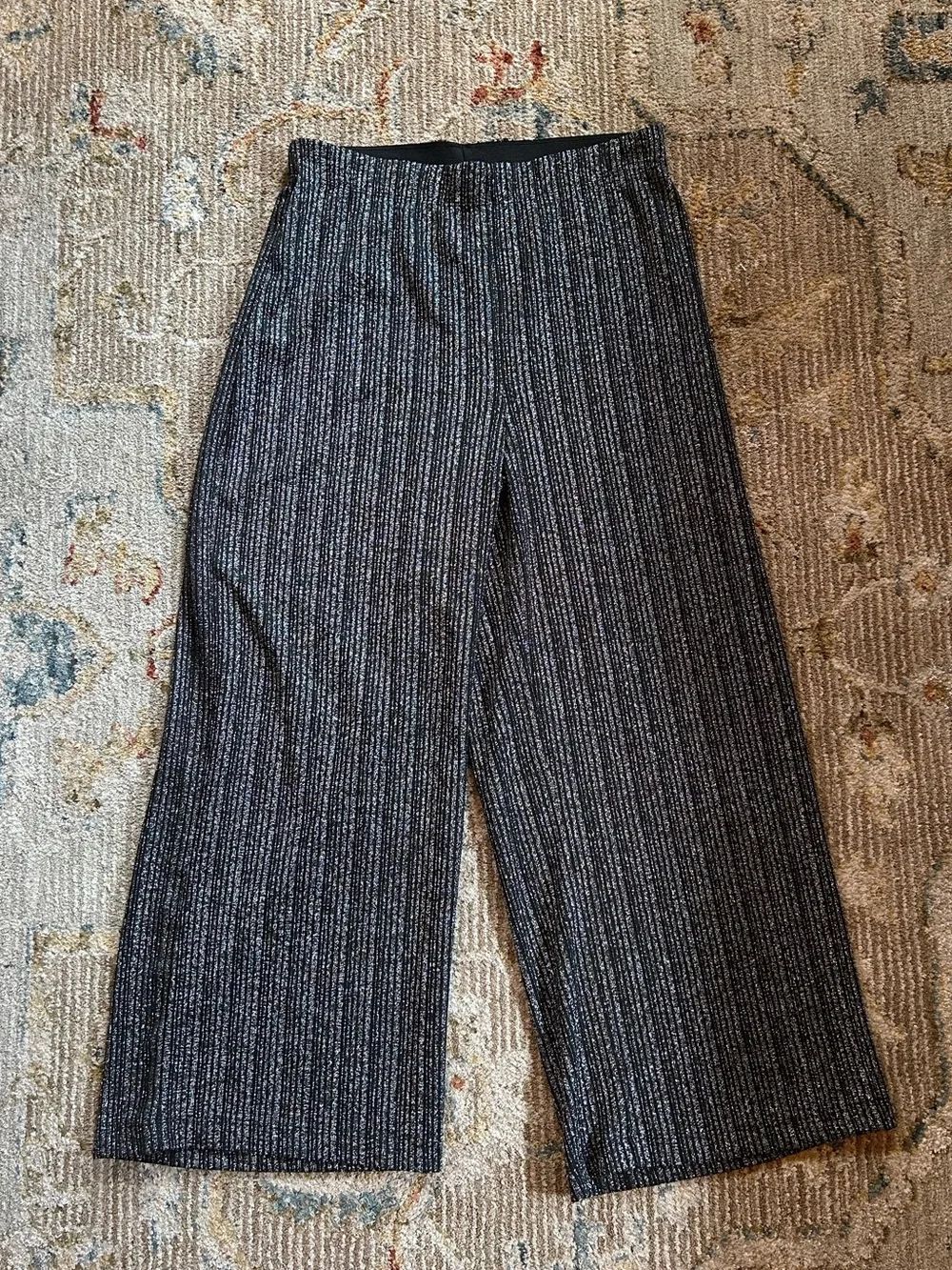 Candie's Black and White Striped Wide-Leg Pants